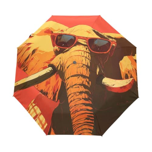 Parapluie automatique anti UV ultra-léger dessin animé éléphant
