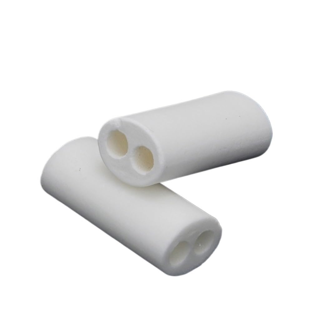Ceramiczny pręt izolacyjny, zestaw 10 pustych rur porcelanowych z podwójnym otworem, długość 15/25/23 mm, odporna na ścieranie ceramika o wysokiej zawartości tlenku glinu, do elementu grzejnego (4 x 1