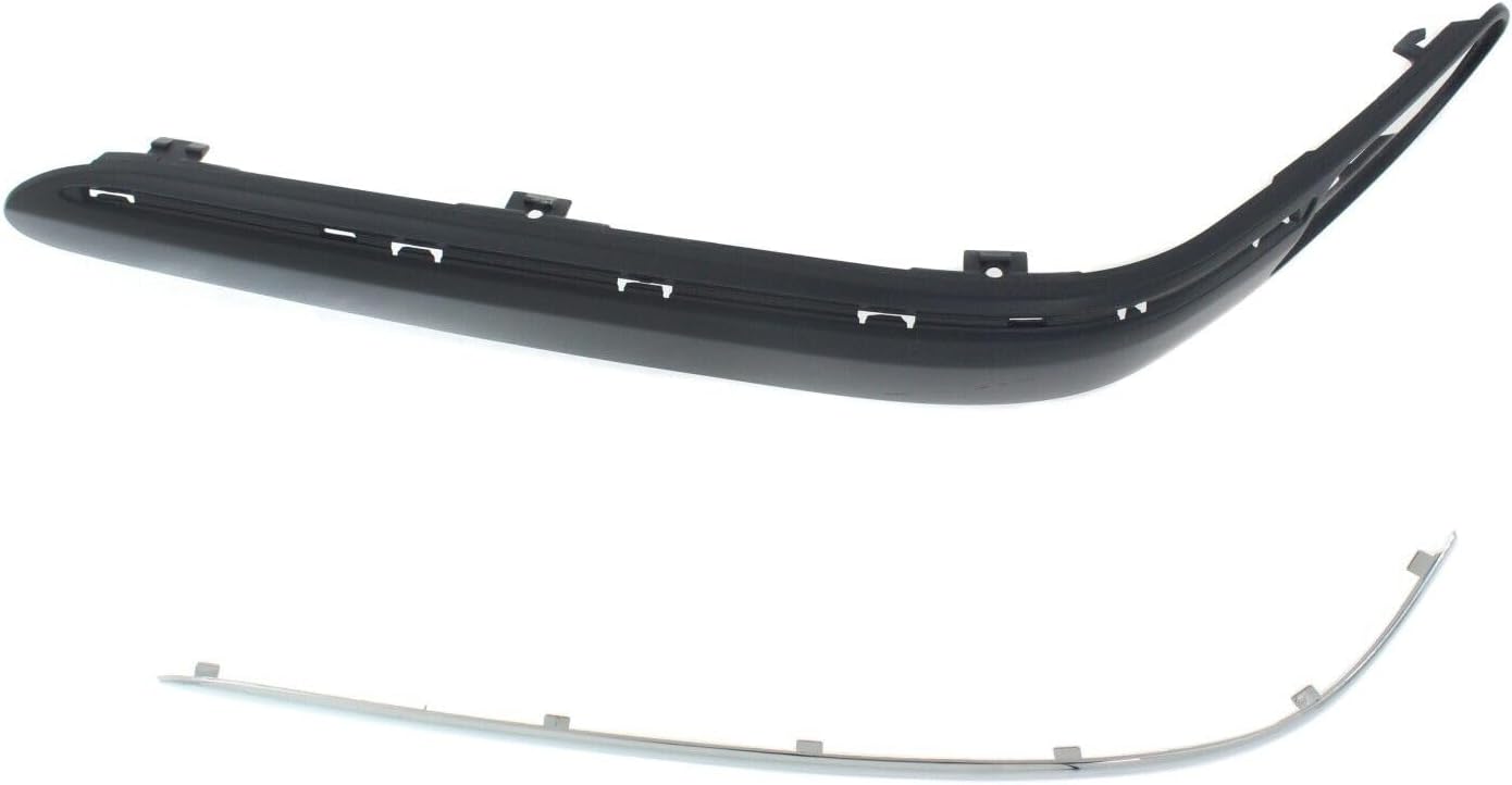 Bumper Molding Fits for Mercedes Benz C230 2002 to 2007 C240 C320 2001 to 2005 Front Driver Side, Chrome Molding Included, Without Park Assist, for Sedan and Wagon MB1058104 2038852121