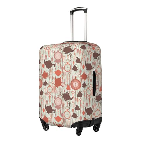 Tea Theme Luggage Cover Washable Elasticated Luggage Covers for Suitcase tsa Approved Stylish Dust and Scratch Resistant Luggage Case Protector2