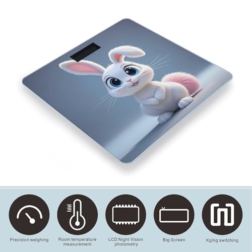 Báscula digital para baño con plataforma amplia y pantalla LCD miniatura 3