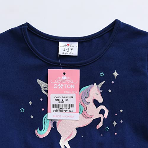 DXTON Girls Long Sleeves Dresses Party Winter Birthday Tutu Toddler Outfits LH21102