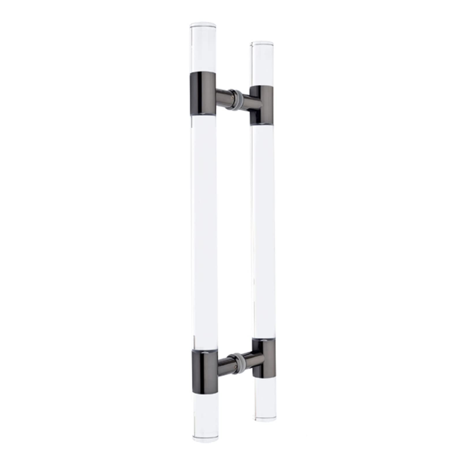 CWCQGH Sliding Barn Door Shower Door Acrylic Transparent Pull Push Door Handle, Clear Barn Sliding Door Hardware for Office/Studio/Florist/Restaurant use,Black-100cm/39.3in