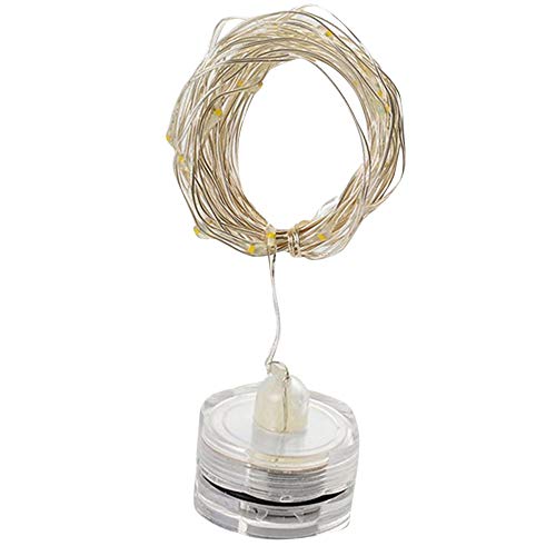 Preisvergleich Produktbild Tiranranrt Led-Licht Tauchwasser Wasserdicht Lichterkette Kupferdraht Lichterketten Sockellampe 1M 10 Led(Beige)