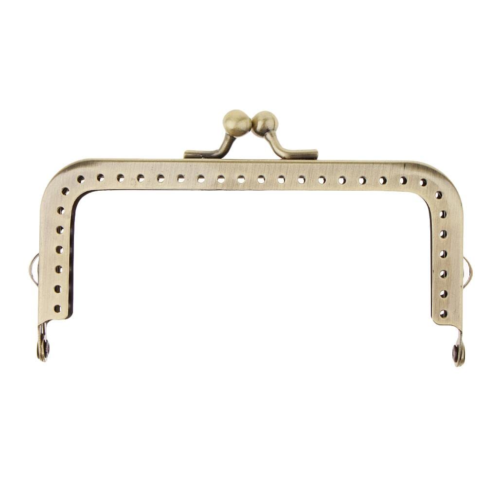 merishopp Squared Clutch Purse Frame Kiss Clasp Lock Handle DIY Bag Accessories 10.5cm|Women's Vintage-inspired Gold Leather Clutch Purse Frame-picture-16