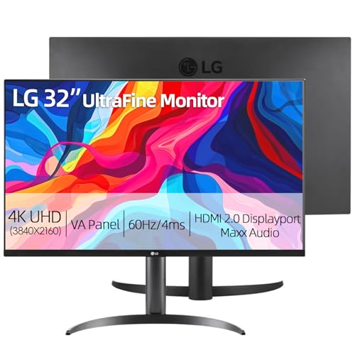 Image of LG 32 inch 4K UHD (3840 x 2160) Ultrafine Monitor, 60Hz, HDR10, 90% DCI-P3, Dynamic Action Sync, Built-in Speakers, Black Stabilizer, HDMI, Pivot /Height /Tilt Adjustment Stand