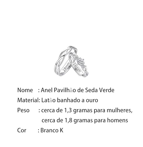 MAXBROTHERS Um par de anéis de casal de moda, anel aberto simples, um par de presentes de amor simpl
