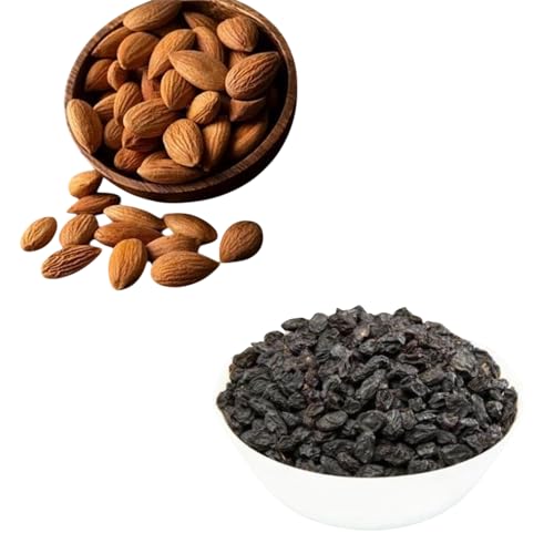 Image of RAJTILAK Dry Fruits Combo Pack of 2 | Premium California Almonds & Premium Black Raisins | Badam & Kali Kishmish | Nuts & Dry Fruits | Healthy & Tasty | Pack of 2x10g Each