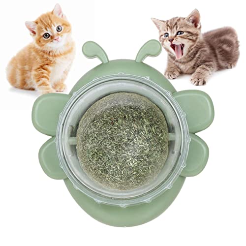 Wandkugel Katzenminze, Spielzeug Wand mit Kugel, Rolle Katzenminze in Bienenform zum Lecken von Katzen, Leckereien Wand für Katzen, Bio-Spielzeug für
