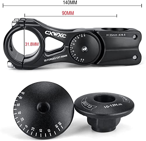 CXWXC Fahrradlenker Vorbau Verstellbarer Aluminiumlegierungs Lenkererhöhung für MTB, Rennräder… – Ansicht 4
