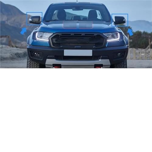 Couverture miroir Ford Ranger noir brillant avec cache rétroviseur