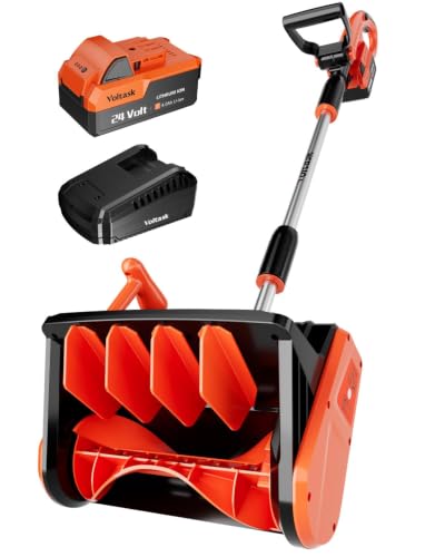 VOLTASK Cordless Snow Shovel, 24V | 13-Inch | 4-Ah Cordless Snow Blower,...
