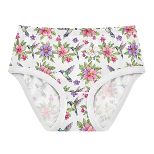 Joisal Animals Toddler Girls Underwear 2t Cotton Girl Panties Cute Vibrant Hummingbird Florals Pink Briefs Undies Kids
