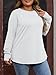 Women's Plus Size Long Sleeve Tunic Top Crew Neck Summer Oversized Fit Basic T Shirts Blouse White
