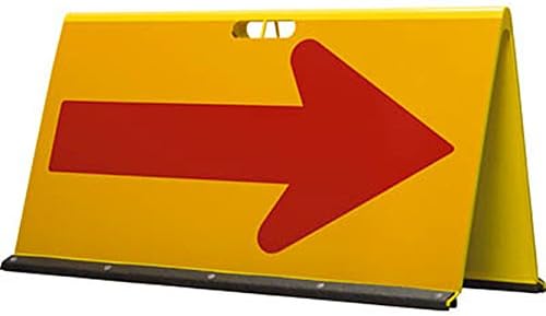 工事資材コム｜高輝度LED矢印板 青LED / 赤パネル 山型方向板 全面反射 (矢印板）黄／赤矢印