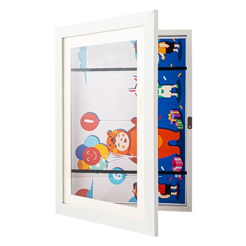 1 marco de fotos magnético A4, marco de fotos multifuncional, juego de marcos de pared, soporte de exhibición de arte, se puede colgar o colocar, se utiliza para almacenamiento de fotos (blanco)