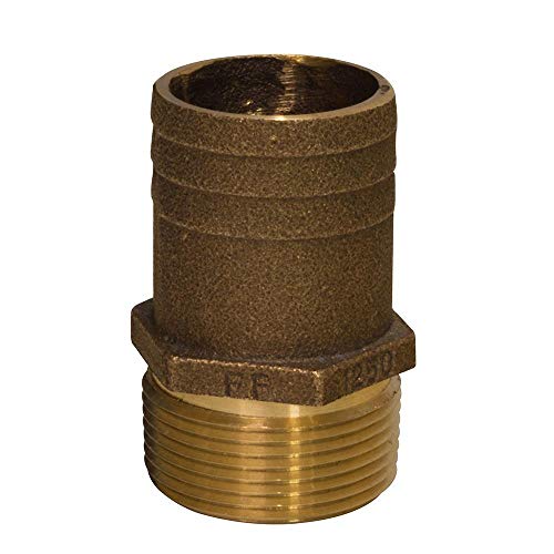 Groco Pipe to Hose Adapters - Bronze, 1-1/2in npt brz to 1-3/4in barb