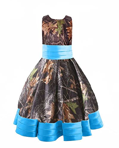 YINGJIABride Pink Camo Flower Girl Dresses Birthday Party Prom Gowns