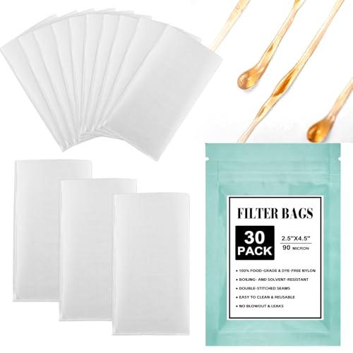 90 Micron Rosin Press Bags - 30 Pack Premium Food Grade Nylon Flower & Tea Filter Bags 2.5x4.5 Inch