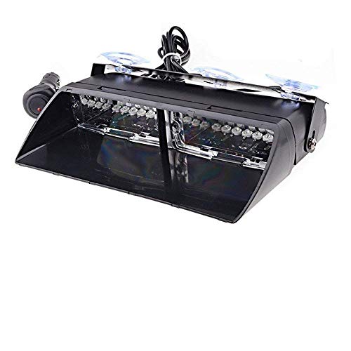 12V Law Enforcement Emergency Car Strobe Lights, Linkitom 16 LED Hazard Warning Beacon Lights for Vehicle Interior Roof/Dashboard/Visor/Front Windshield with Suction (Red&White) - Thumbnail 3