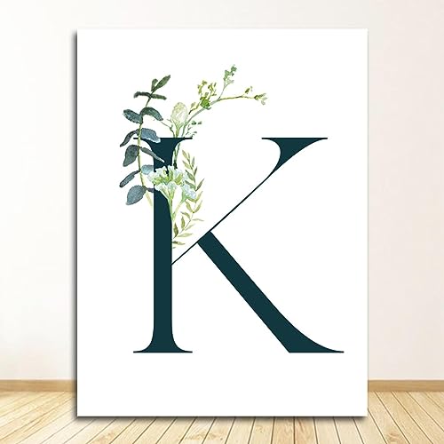 Toile Art Vert Alphabet K KEBIA 35x50cm sans cadre pour décoration moderne