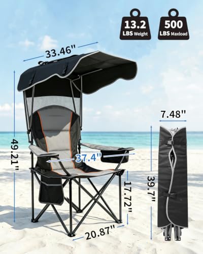 HOPERAN Camping Chair with Canopy