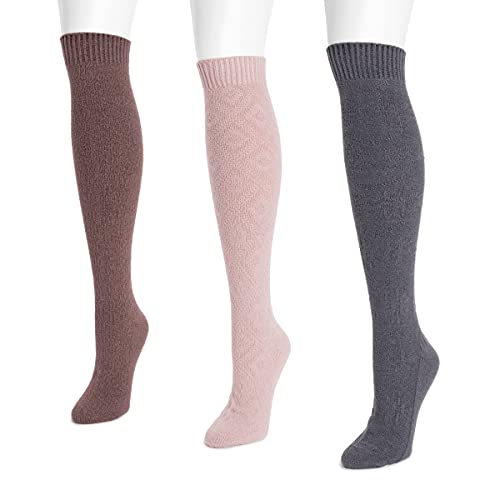 MUK LUKS womens Microfiber Socks (3 Pair Pack)