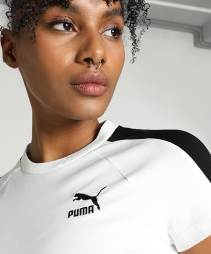 PUMA Kadın ICONIC T7 Baby Tee-PUMA White Tees XS - Görsel 3