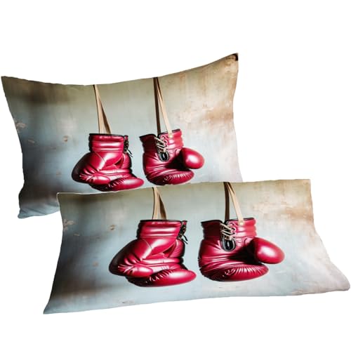 Housse de couette gants de boxe en microfibre douce pour lit double sans plis