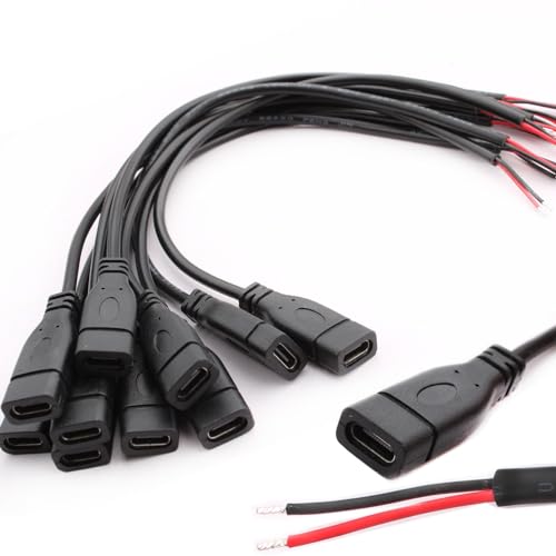 Produktbild von USB-C Pigtail Kabel 5 Stück - 22 AWG 5V 3A Für DIY Projekte