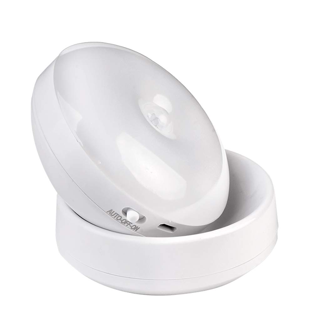 La luz del Sensor, Armario de luz, luz de Noche LED portátil, 360 ° de rotación, USB Recargable, Base magnética, Doble Modo de inducción de luz, medioambiental y de Ahorro de energía