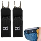 BAAQII 2 cinghie elastiche con gancio in metallo, senza fibbia, unisex, regolabili, invisibili, per uomini e donne, Nero , 5.9*1.5 in