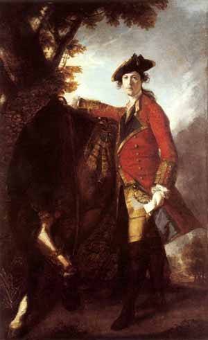 Peinture à l'huile d'exception : Captain Robert Orme par Joshua Reynolds, Toile Prestige