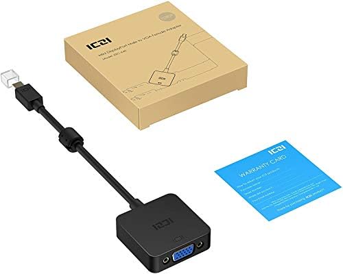 Mini DisplayPort to VGA Adapter, ICZI 1080P Mini DP to VGA Converter Gold Plated, Thunderbolt to VGA Male to Female for Macbook, Chromebook Pixel, Surfacebook and More