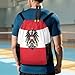IRUOYA Austrian Coat of Arms Eagle Flag Drawstring Backpack Sports Gym String Bag Sackpack Water Resistant Pockets for Women Men