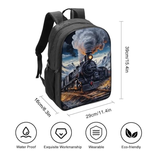 Cartable scolaire garçon robuste anti-mal de dos imprimé train 3D - 2