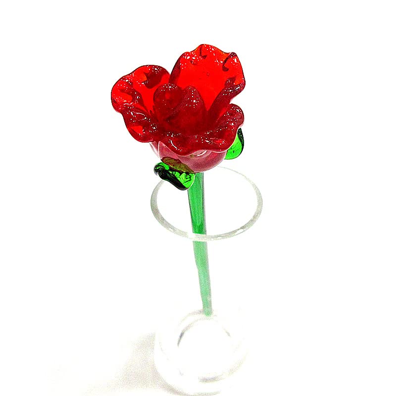 Blown Glass Roses Flowers Glass Rose Standing Glass Art, Glass