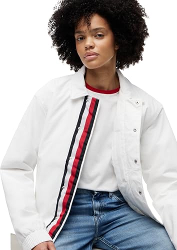 Tommy Hilfiger Unisex Blouson Jacke TH X Cadillac F1 Chevron mit Knopfleiste, Weiß (White), M – Ansicht 3