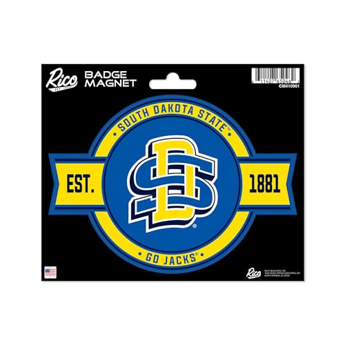 Rico Industries NCAA South Dakota State Jackrabbits Standard Badge Magnet - for Car, Fridge