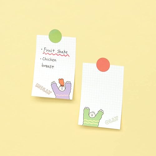 Miniatura 4 de Monolike Grid Olly Molly, Coloring Sticky-it - Juego de 6 bloc de notas autoadhesivo, 50 hojas Rejilla Olly Molly