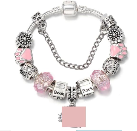 simyron﻿Girl Bracelet, Adjustable Cat Style Stainless Steel Bracelet, Cute Girl Friendship Bracelet Fashionable Student Girl Bracelet for Birthday Party Birthday Party Accessories(Pink)