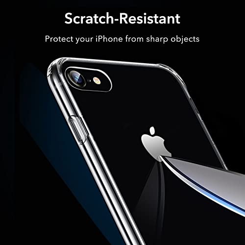 Image of ESR Mimic Tempered-Glass Case, for iPhone 8 /7 , Upgraded 9H Tempered-Glass Back, Feels Like a Caseless Phone, with Soft TPU Bumper and Shock-Absorbent Corners, Clear