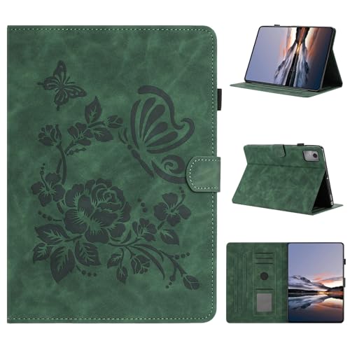 Housse de tablette Lenovo TB336ZU pour lire au salon étui rabat cuir vert