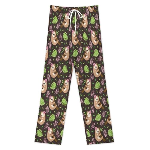 Cute Sloth Comfy Pajama Pants Adjustable Sleepwear Beach Pants for Men3