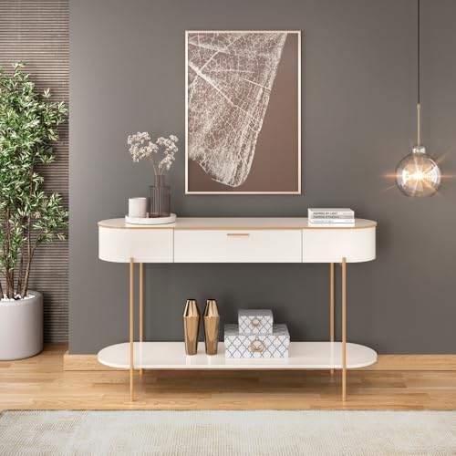 DJ Móveis - Aparador 1 Gaveta com Pés Metálicos Caren DJ Móveis