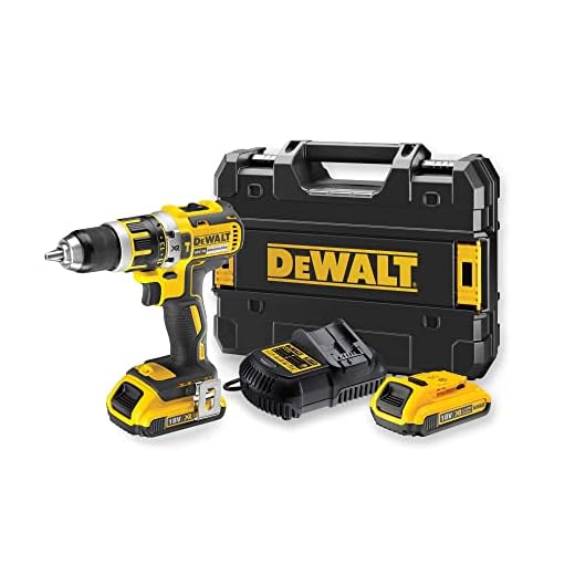DeWalt DCD795D2-QW - Taladro Percutor a bateria sin escobillas XR 18V 13mm 60Nm con 2 baterías Li-Ion 2,0Ah con maletín TSTAK