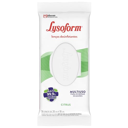 Lysoform Citrus, Lenço Umedecido Desinfetante, 36 unidades
