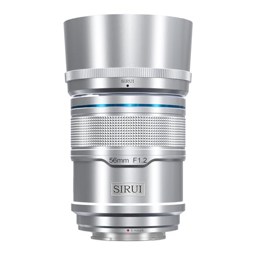 SIRUI Sniper 56 mm autofokus, obiektyw szerokokątny F1.2 APS-C, E Mount obiektyw do A6400, A6700, ZV-E10, FX3/30 (E Mount, Silvery)