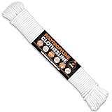 Plastic Clothesline - 100' Plastic Clothes Line - White Outdoor Weather Resistant - Synthetic Cord for Hanging and Drying Clothing & Laundry - Plastic Rope Clothes Line String for Pulley