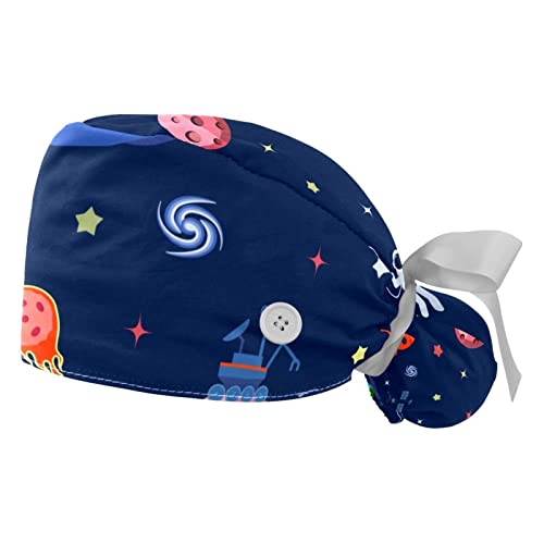 Casquettes de travail avec bandeau de transpiration JDEZ ajustables et imprimé espace coloré